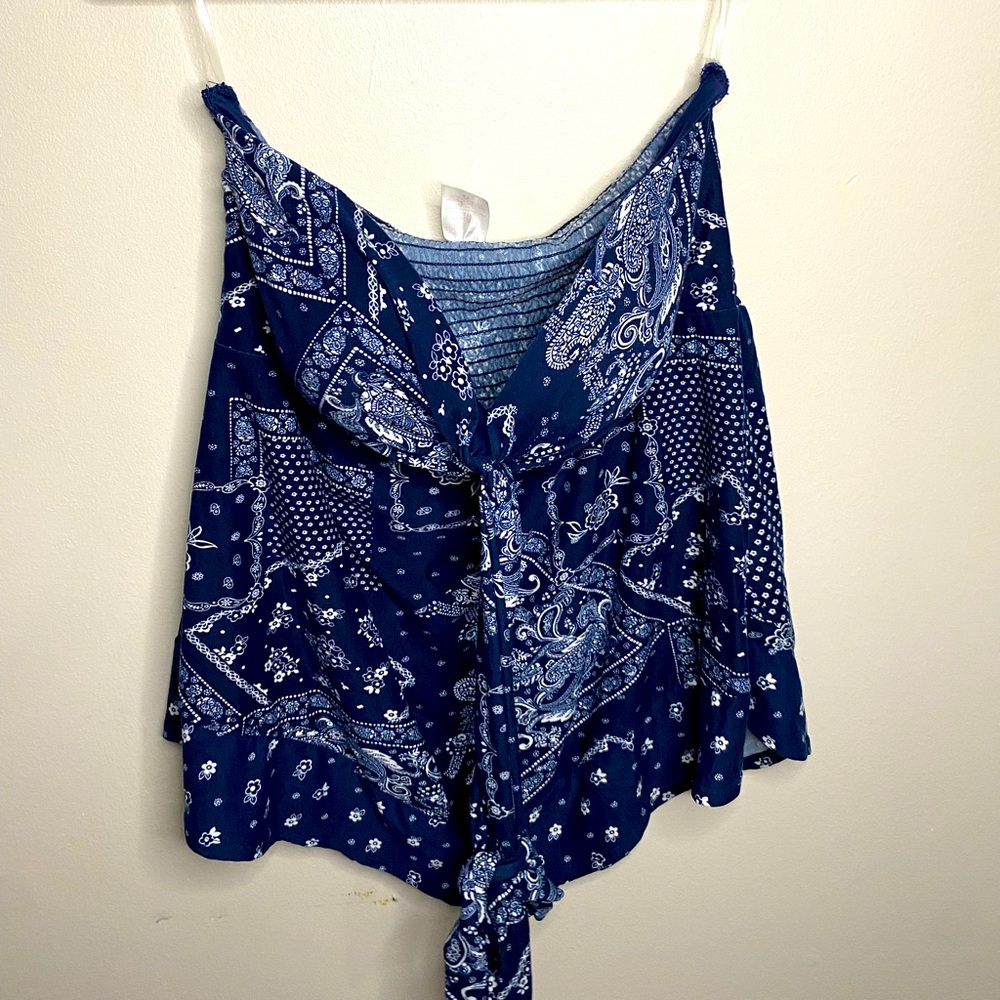 Cashmere Blue Strapless Top